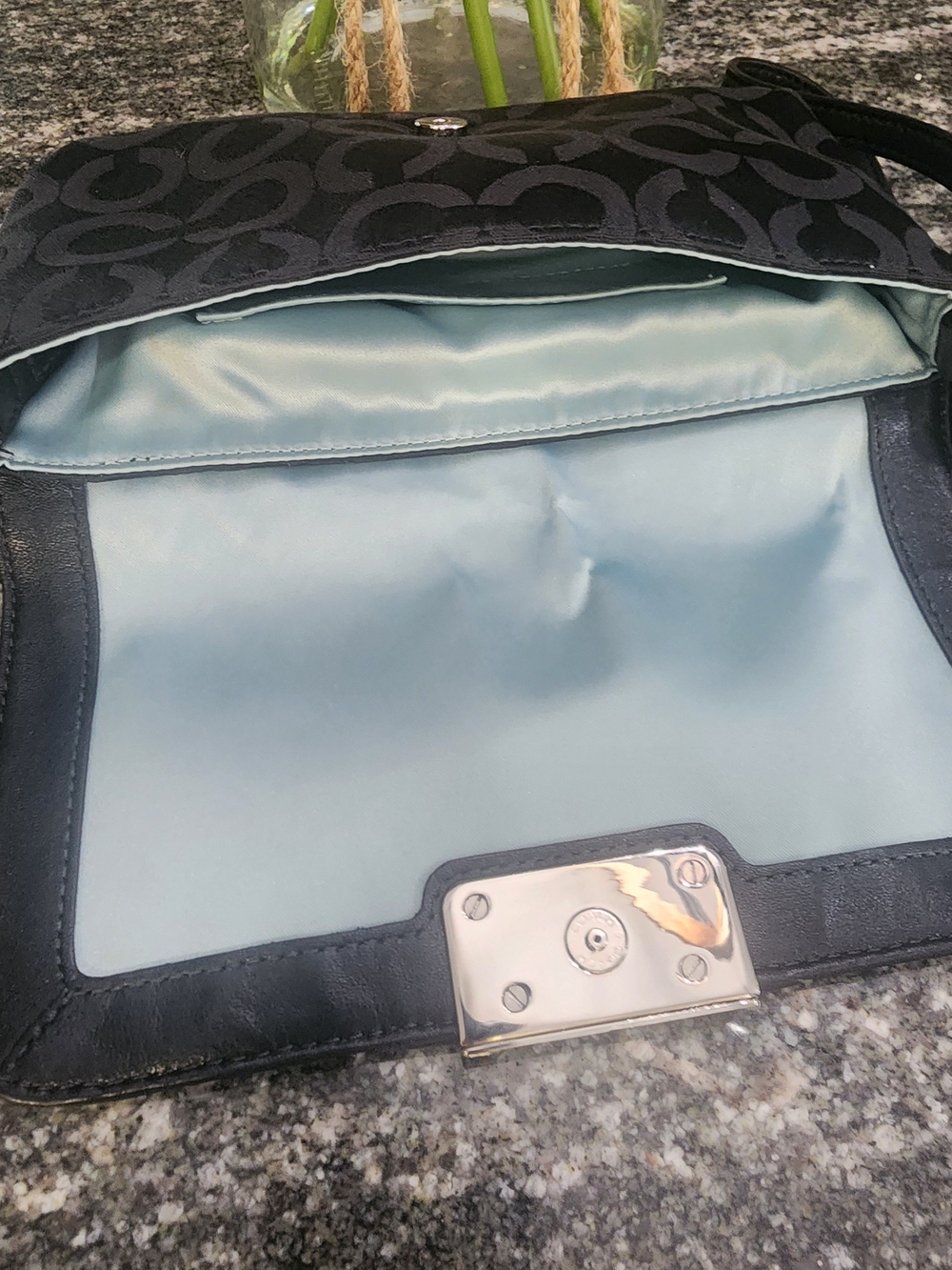 Coach Kristin Op Art Black Signature Canvas Wristlet- Great Condition. - Picture 4 of 5